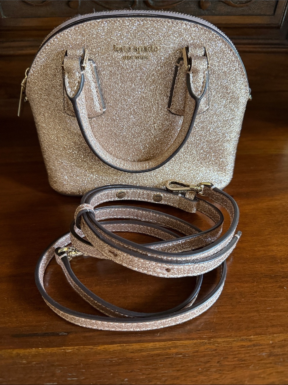 Kate Spade Sylvia Glitter Mini Dome Satchel - Picture 10 of 16